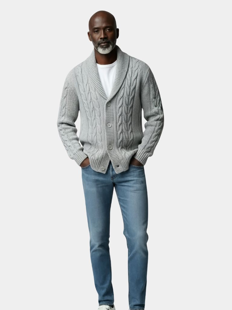 Men's Elegant Knit Cardigan - Cross & Crown