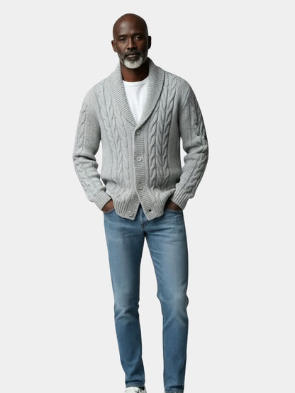Men's Elegant Knit Cardigan - Cross & Crown