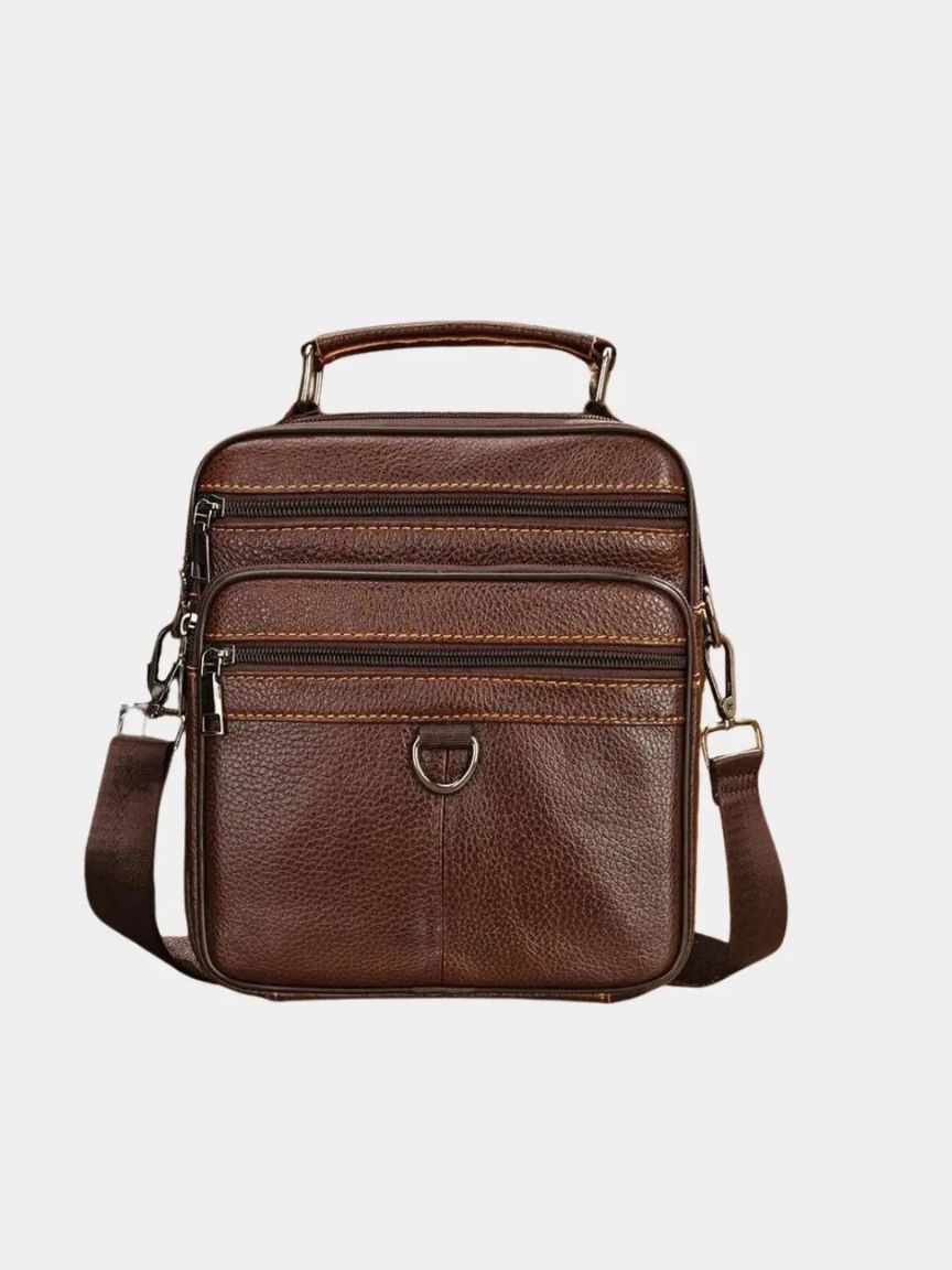 Leather Men's Shoulder Bag - Cross & Crown