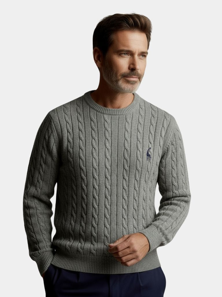 Cotton  Crew Neck Pullover Sweater - Cross & Crown