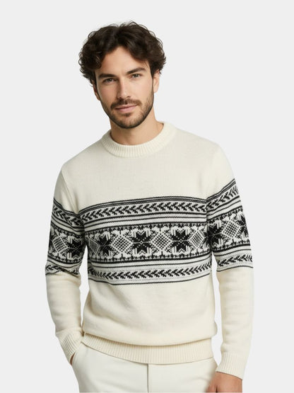 100% Wool Fair Isle Pullover Sweater Jumper - Cross & Crown