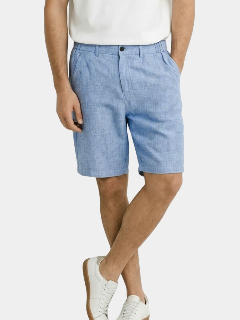 Bleu Horizon Linnen Shorts - Cross &amp; Crown