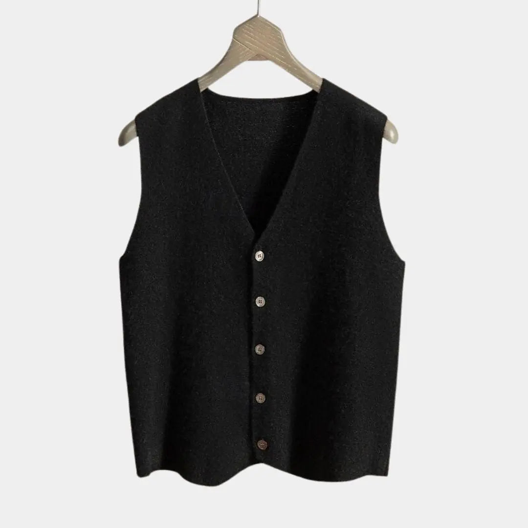 Cashmere Cardigan Vest  - Cross & Crown Cross & Crown