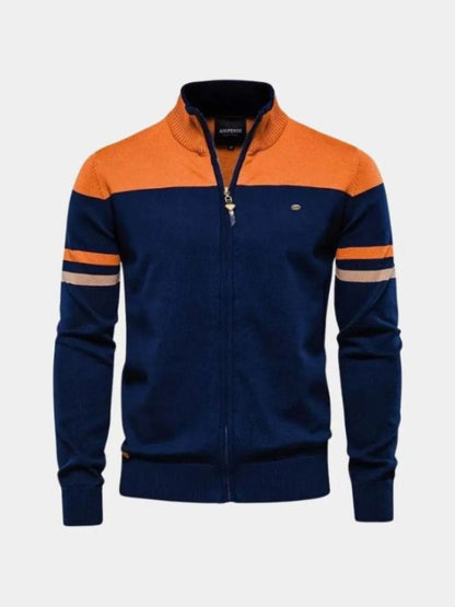 Cardigan Sweater Zipper Standing Collar Knitwear - Cross & Crown
