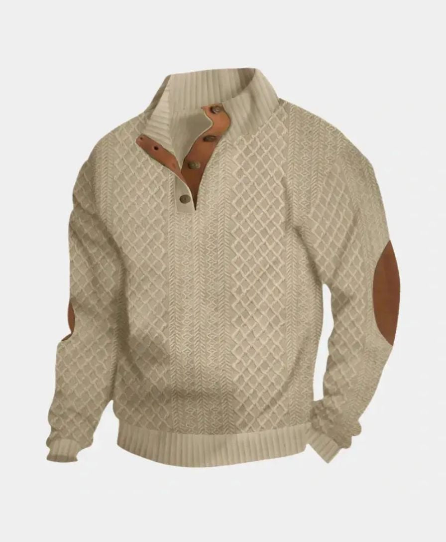 Pullover classico in maglia a collo alto - <tc>Cross & Crown</tc>