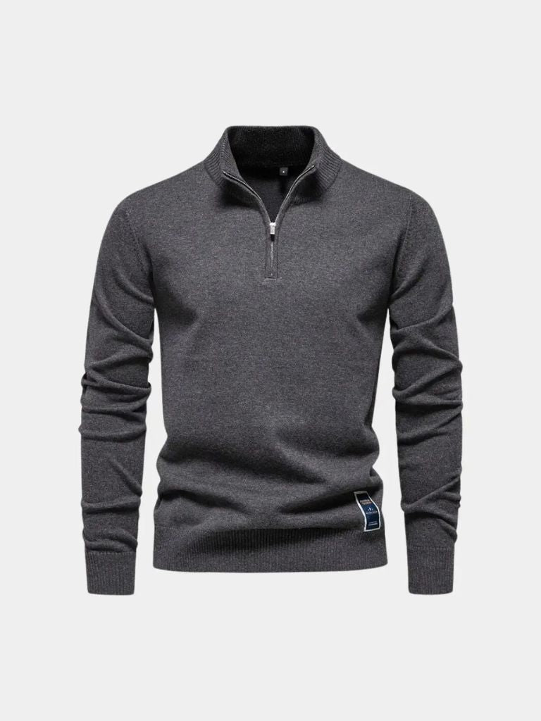 Essential Quarter-Zip Jumper Sweater - Cross & Crown