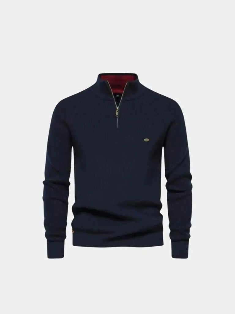 Elegant Quarter Zip Sweater - Cross & Crown