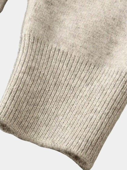 100% Merino Wool V Neck Knitwear Cardigan Sweater - Cross & Crown