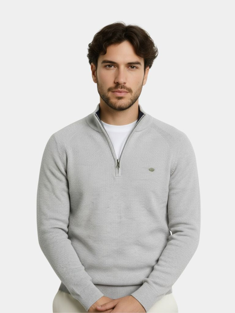 Elegante trui met kwartrits - Cross &amp; Crown