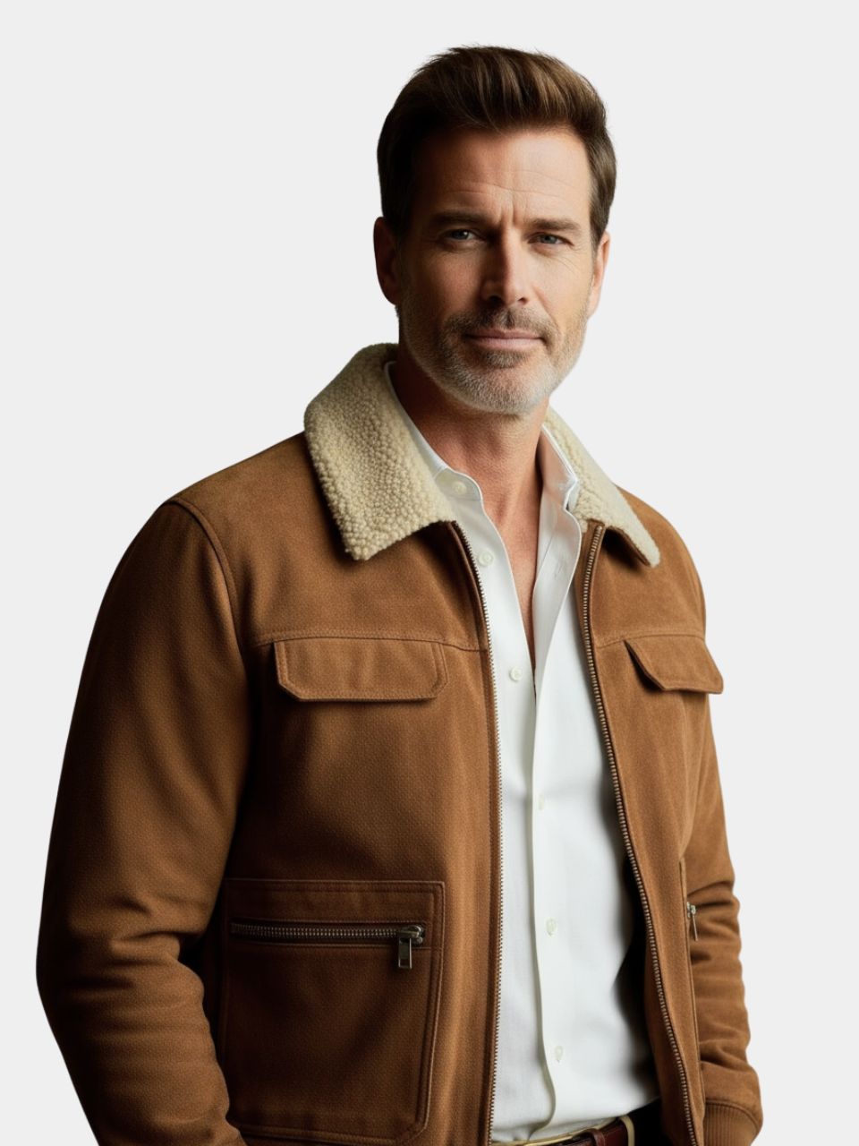 Essential Fleece Suede Jacket - Cross & Crown