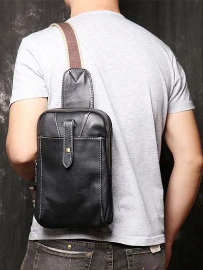 Minimalist Leather Shoulder Bag - Cross & Crown