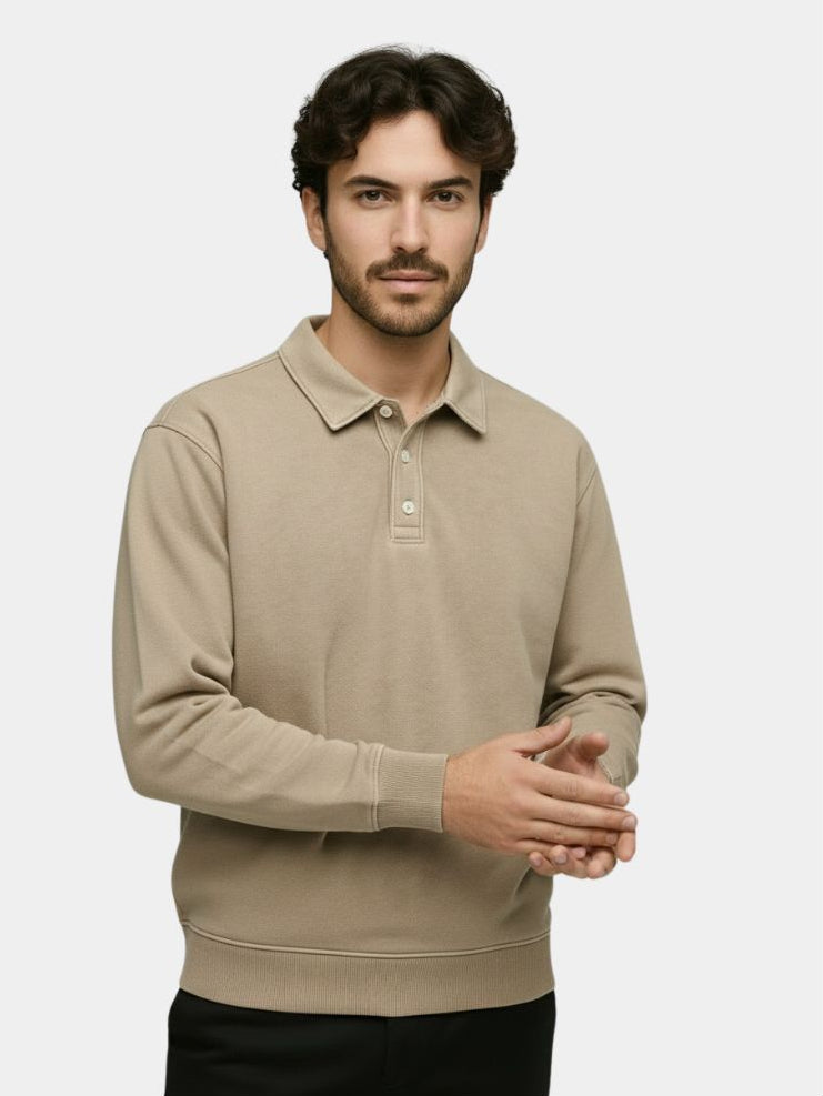 Canyon Mist Long Sleeve Polo Shirt – Cross & Crown