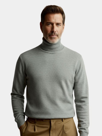 100% Merino Wool Turtleneck Sweater - Cross & Crown