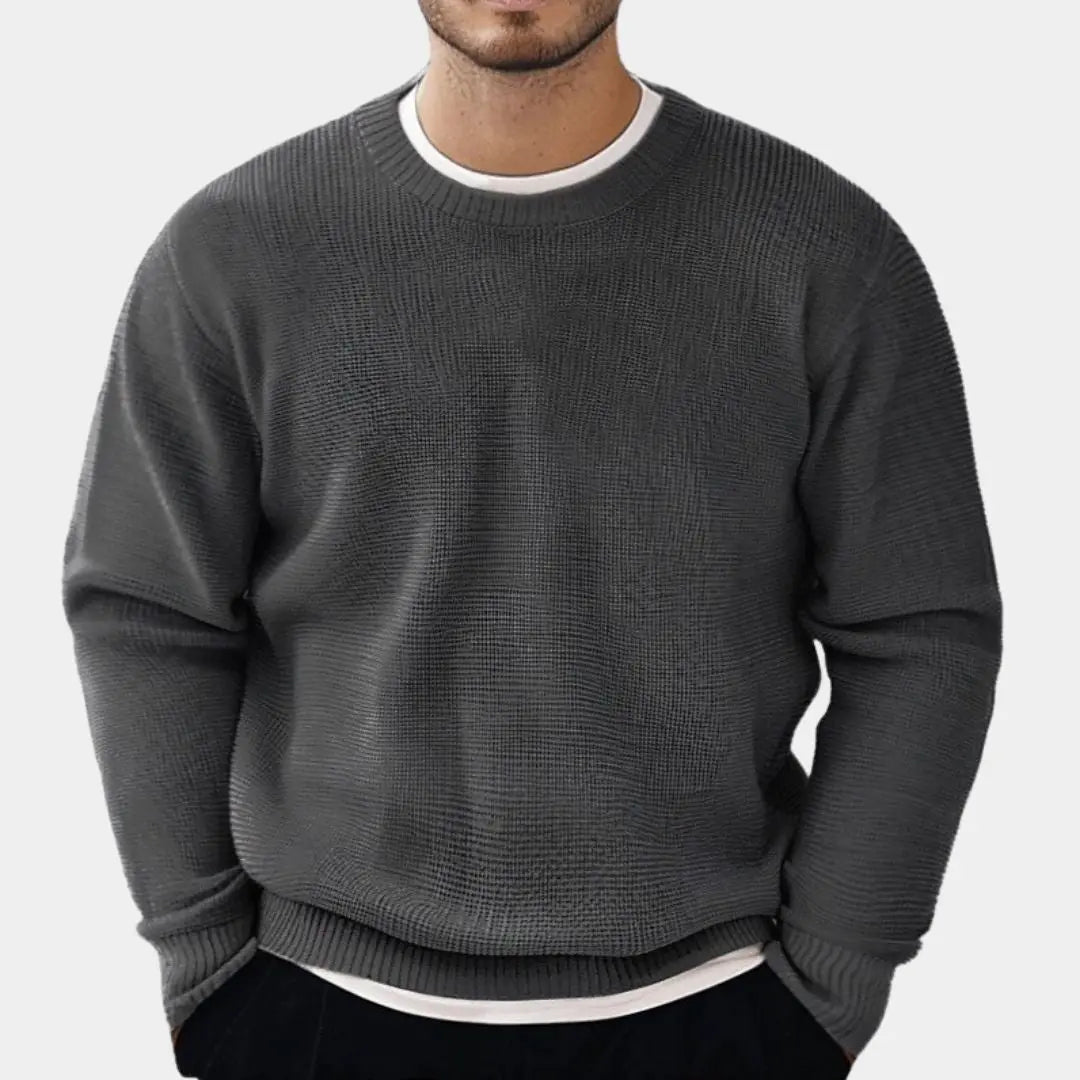 100% Merino Wool Crew Neck 2 In 1 Pullover Sweater - Cross & Crown Cross & Crown