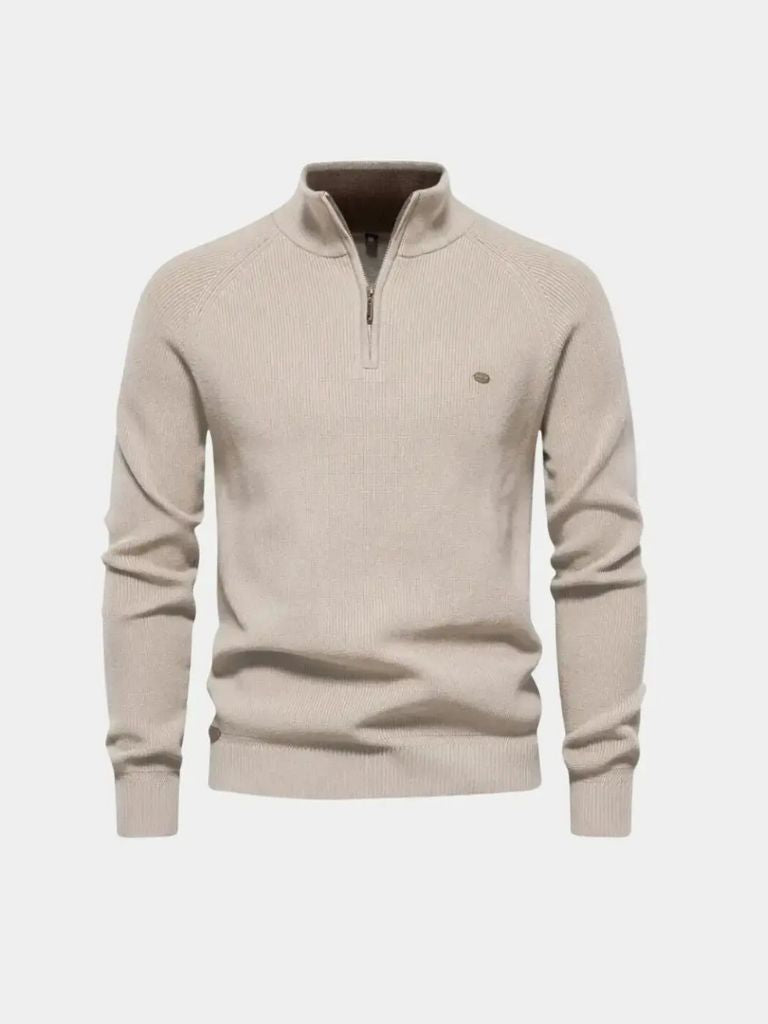 Elegant Quarter Zip Sweater - Cross & Crown