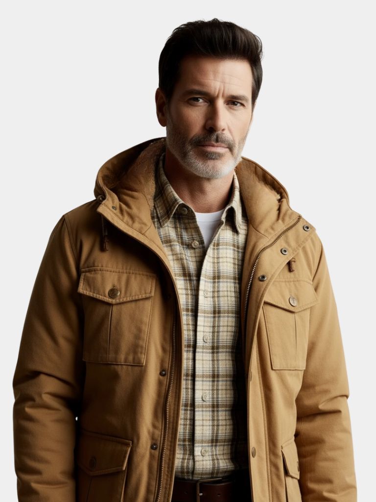 Fleece Hooded Bomber Jacket - Cross & Crown