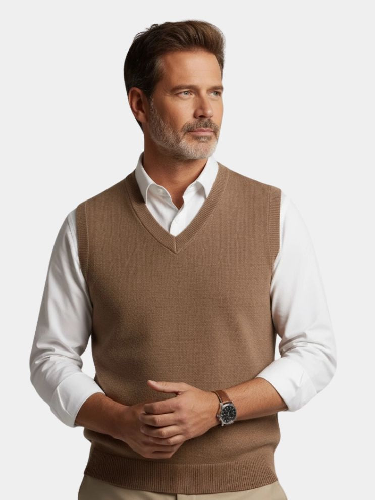 100% Merino Wool Sweater Vest - Cross & Crown