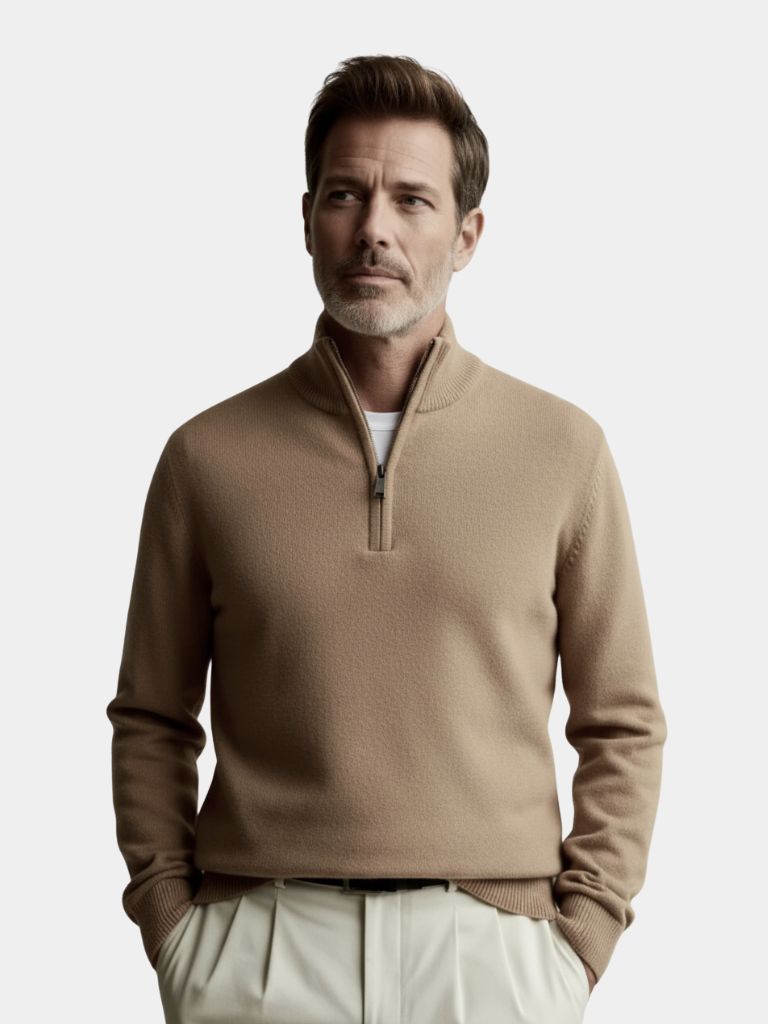 Merino Half Zip Sweater - Cross & Crown