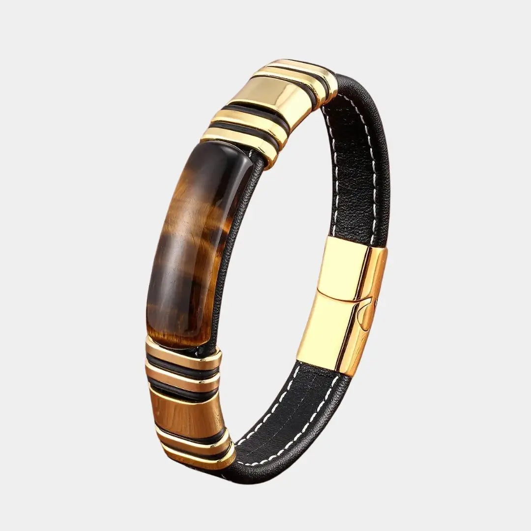 100% Natural Arc Tiger Eye Bracelet For Men Charm Stainless Steel Accessories Bangles 2021 Women Bracelet Fashion Jewelry Gifts Cross & Crown