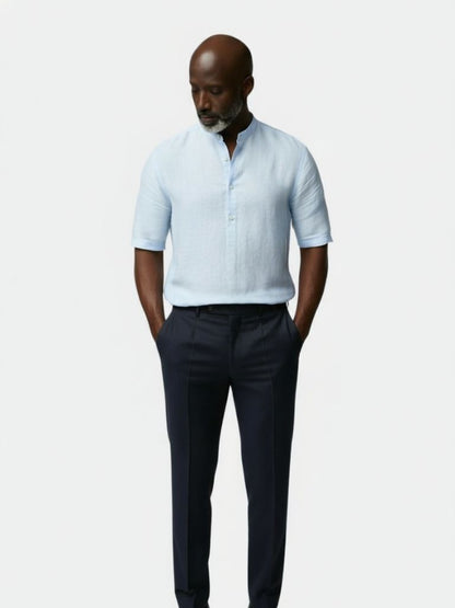 Essential Short Sleeve Linen Shirt - Cross & Crown