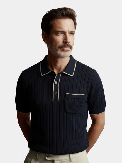 Old Money Knit Polo Shirt - Cross & Crown
