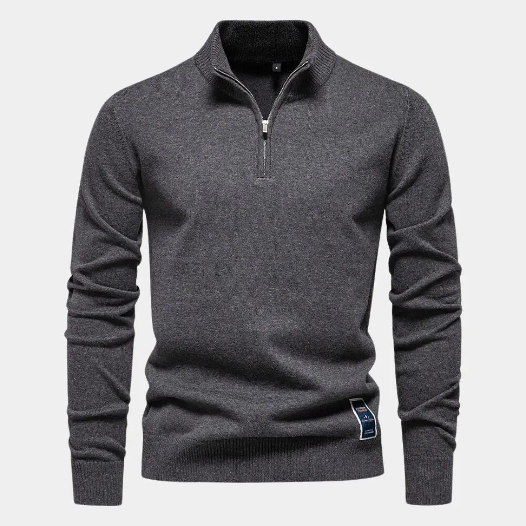 Essential Quarter-Zip Jumper Sweater - Cross & Crown Cross & Crown