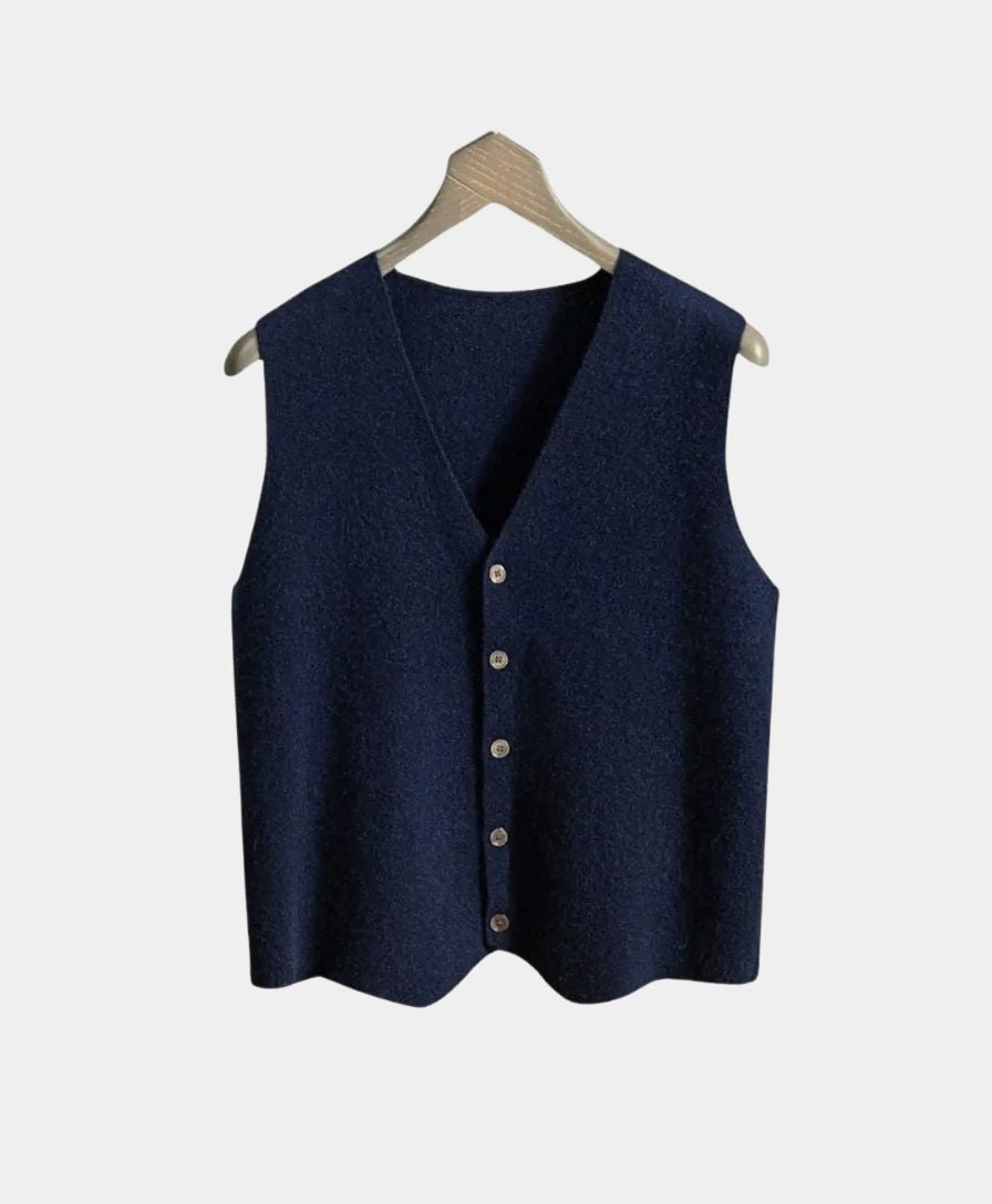 Cashmere Cardigan Vest  - Cross & Crown