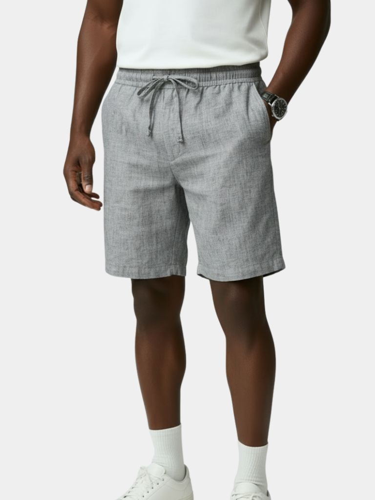 Gris Mariner linnen shorts - Cross &amp; Crown