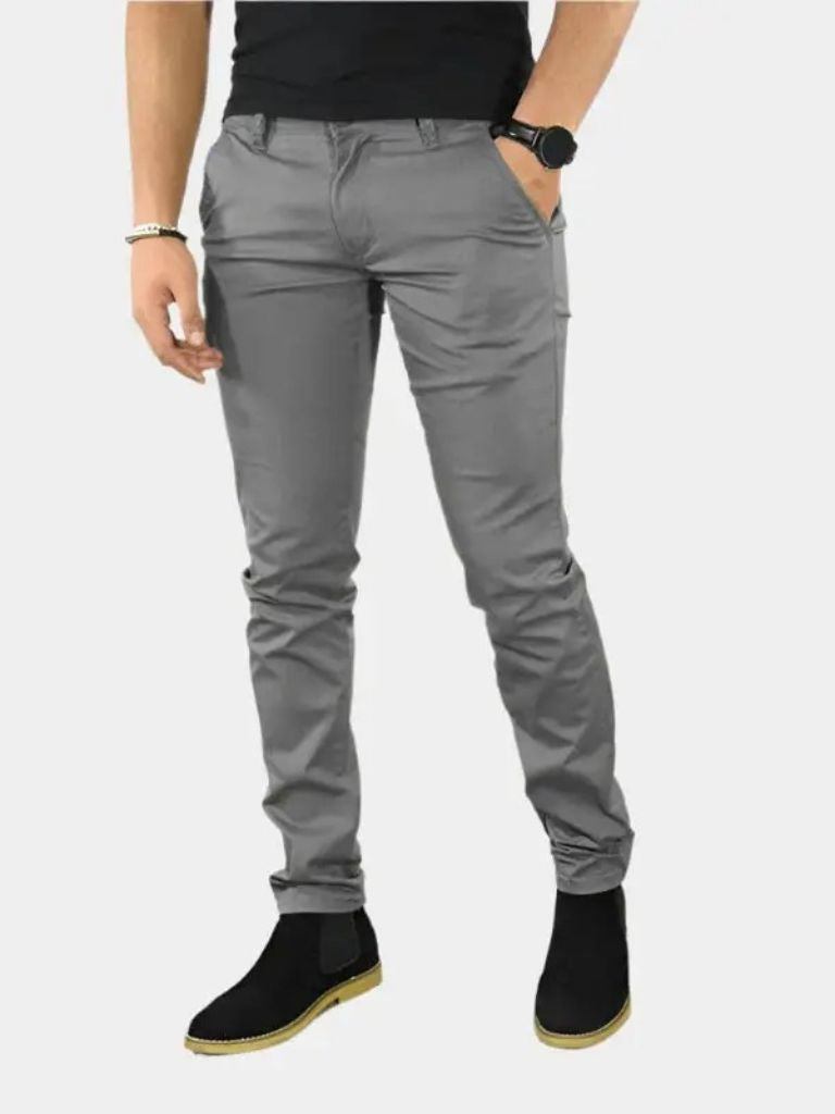Essential Slim Fit Straight Trousers - Cross & Crown
