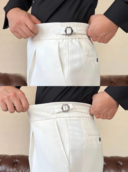 Classic Italia Sidetab Elastic Trousers - Cross & Crown