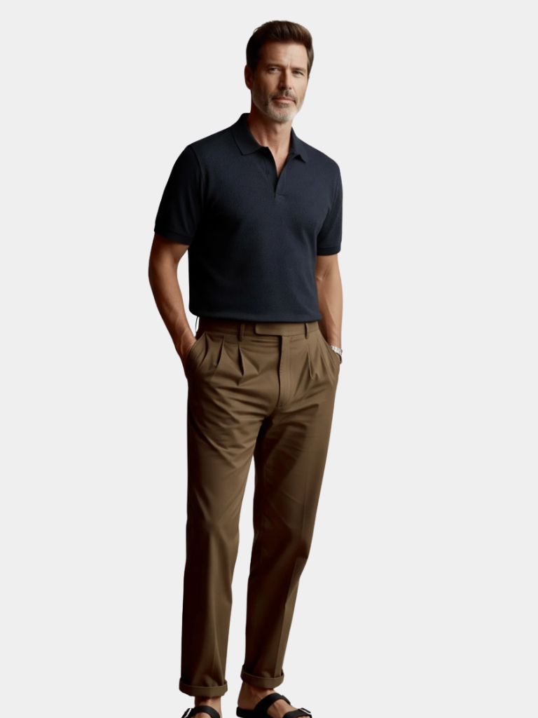 Old Money Cotton Polo Shirt - Cross & Crown