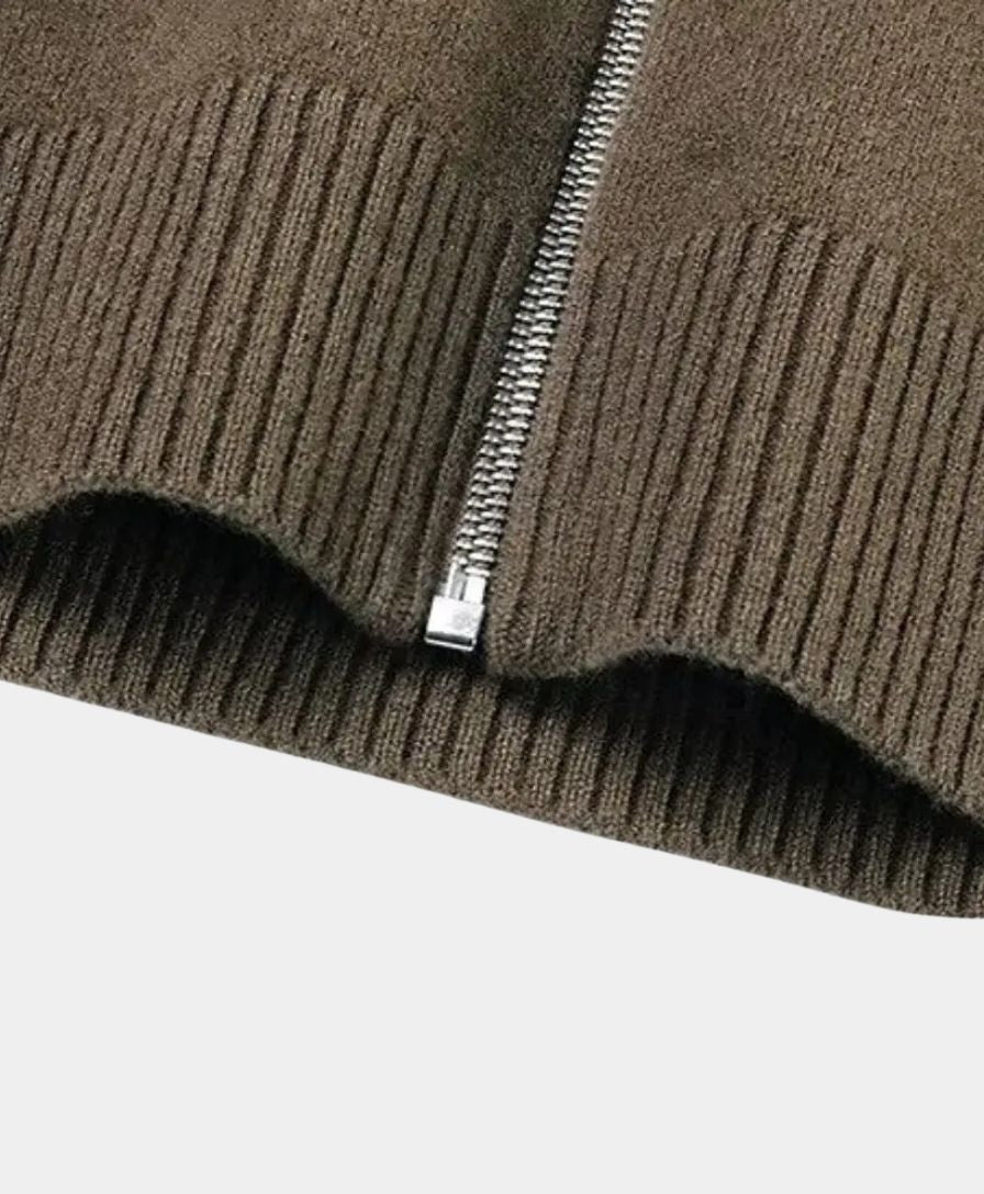 Cashmere Zip Sweater Knit Turtleneck - Cross & Crown