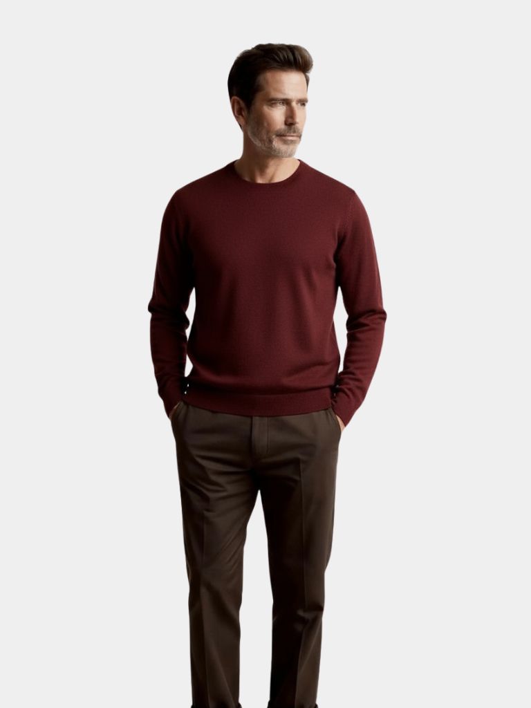 Crew Neck Knitwear Pullover Sweater - Cross & Crown