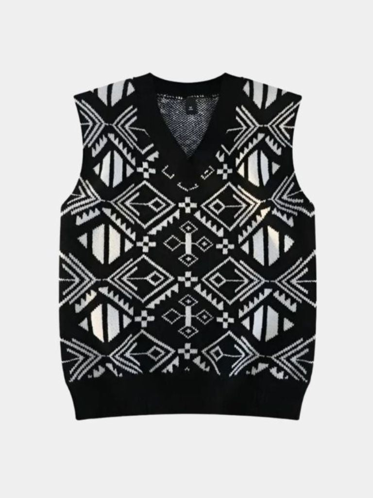 Akademische Retro-Strickweste - <tc>Cross & Crown</tc>