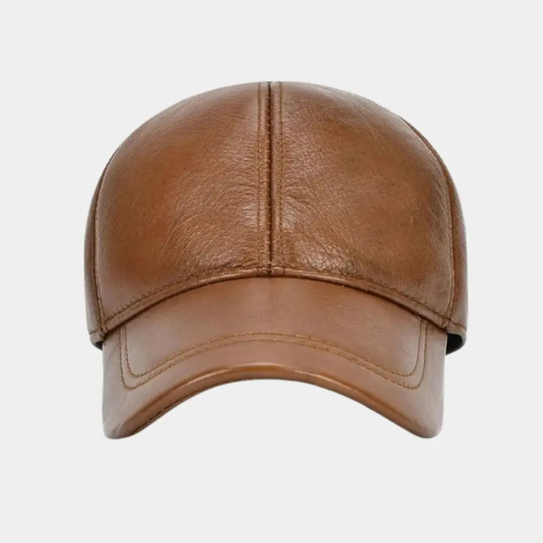 2024 Adjustable Men's Genuine Cowhide Leather Baseball Cap for Fall Winter Outdoor Sports Hat Men Real Cowhide Leather Caps Cross & Crown