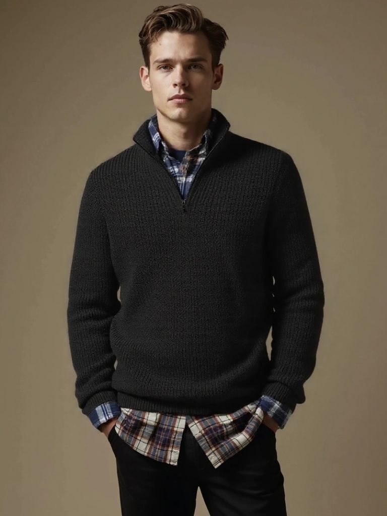 Classic Highland Quarter-Zip Sweater - Cross & Crown