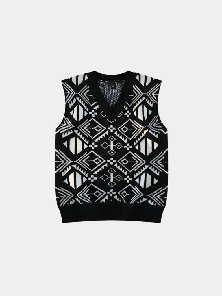 Academic Retro Knit Vest - Cross & Crown