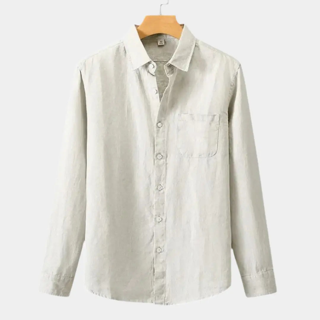 Long Sleeve Essential Linen Shirt - Cross & Crown Cross Crown