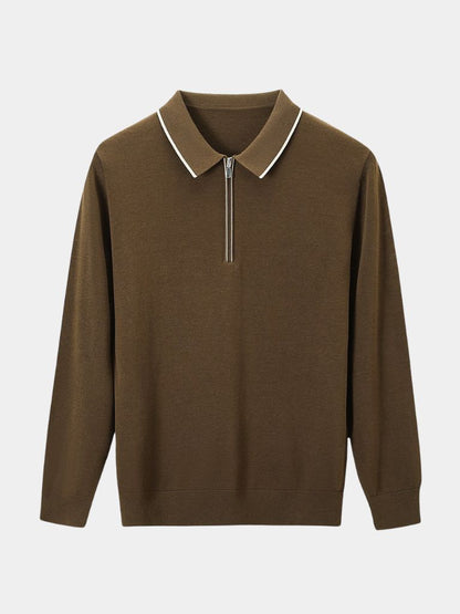 Ivory Elite Long Sleeve Polo – Cross & Crown