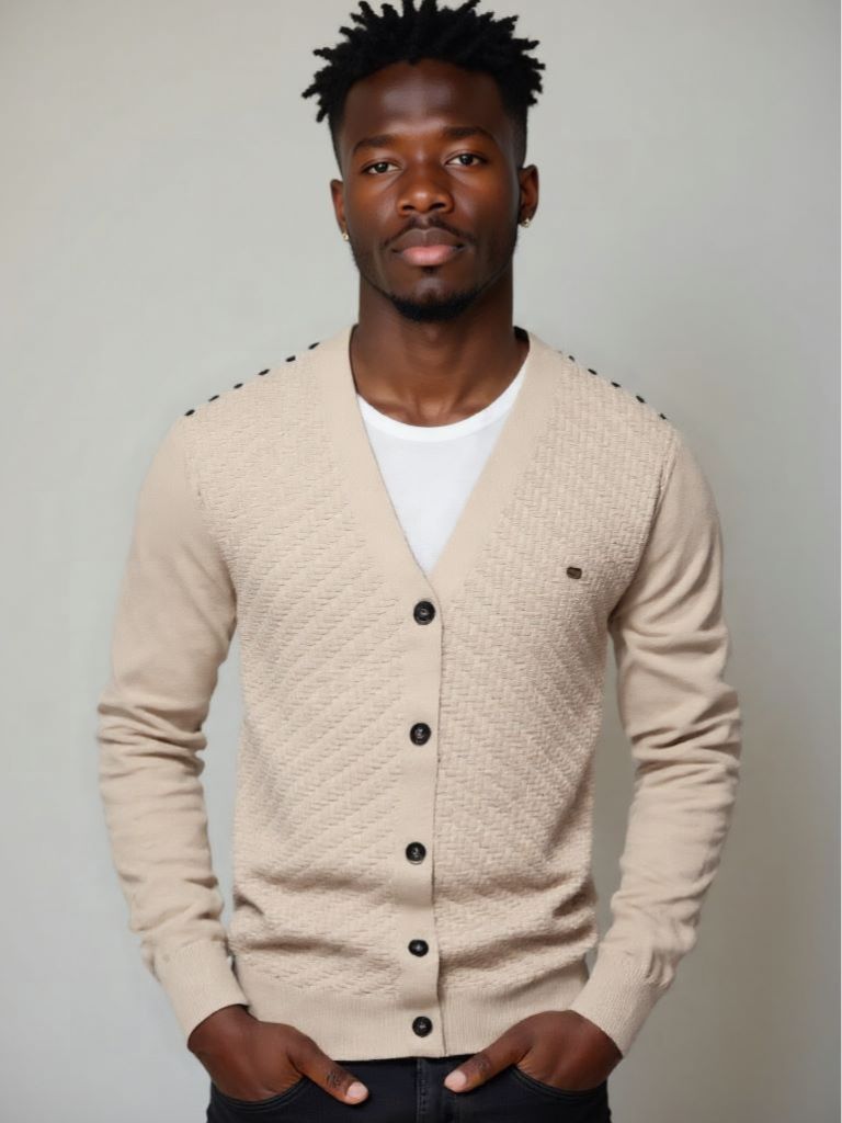 V Neck Knitwear Cardigan - Cross & Crown