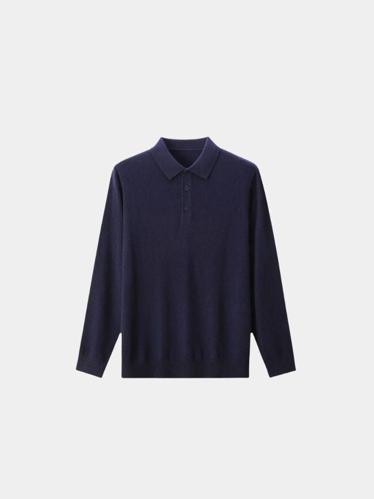 Wool Knit Button Up Polo Pullover - Cross & Crown