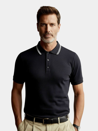 Obsidian Trim Polo – Cross & Crown