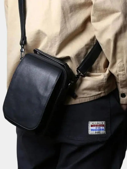 Leather Men's Shoulder Bag - Cross & Crown