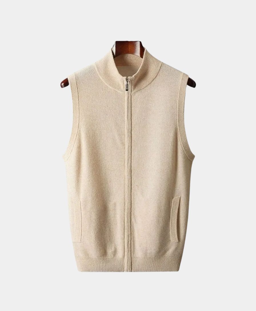 100% Merino Wool Cardigan Vest - Cross & Crown