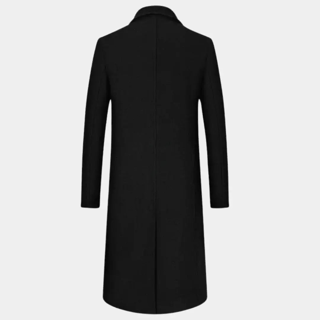 Fashion Casual Jackets Mens Thick Wool Trench Warm Cardigans Blends Coat Windbreaker Solid Mens X-Long Thick Woolen Coats Cross & Crown