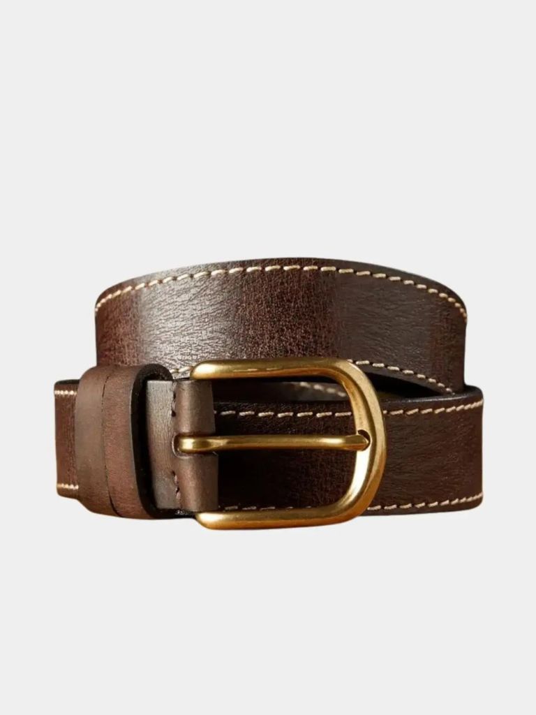 Vintage Leather Thickened Belt - Cross & Crown
