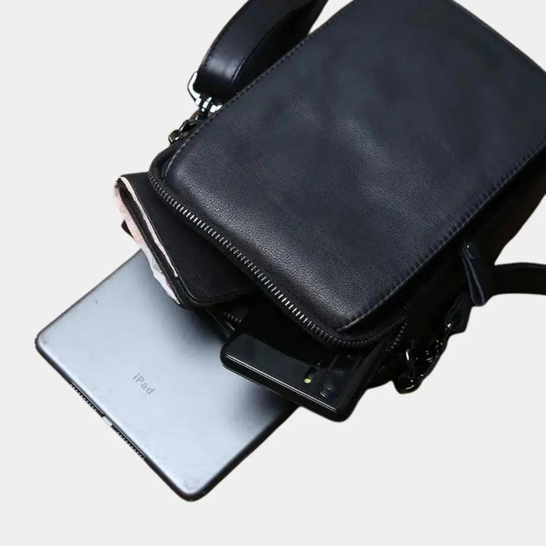 New Leather Men's Shoulder Bag Top Layer Cowhide Casual High-End Small Shoulder Bag Trendy Men's Bag For 8 Inch Ipad NZPJ Cross & Crown