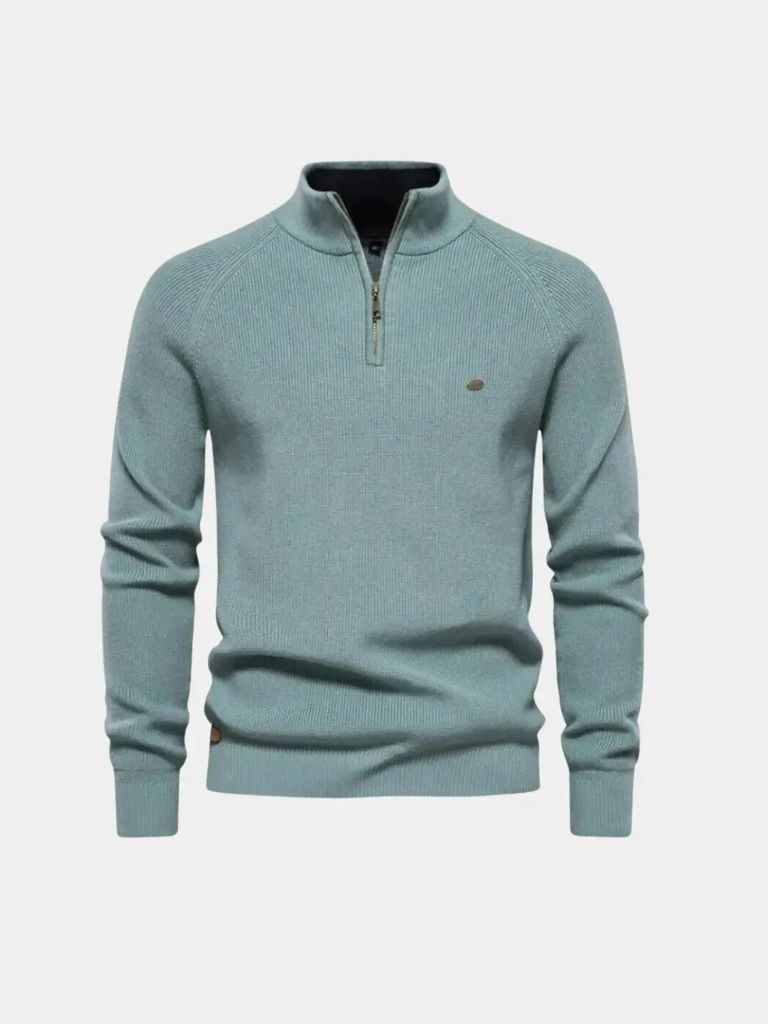 Elegant Quarter Zip Sweater - Cross & Crown