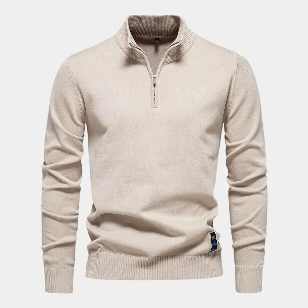 Essential Quarter-Zip Jumper Sweater - Cross & Crown Cross & Crown