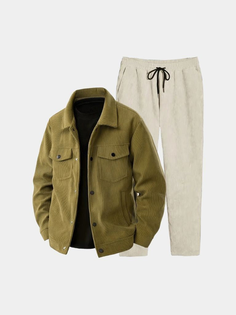 Ivory Corduroy Set - Cross & Crown